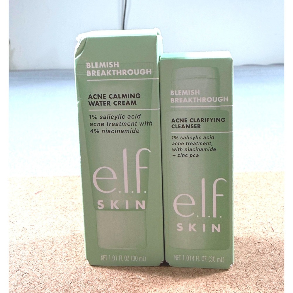 e.l.f. Blemish Breakthrough Acne Set Cleanser & Cream EXP 2024 New in Box‎